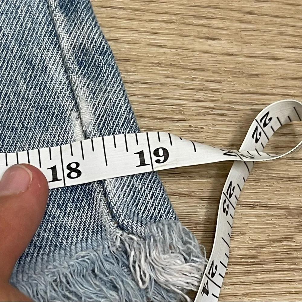 Vintage Orange Tab Levi’s Distressed Cut Off Midrise Denim Shorts Waist 28” - Picture 13 of 14